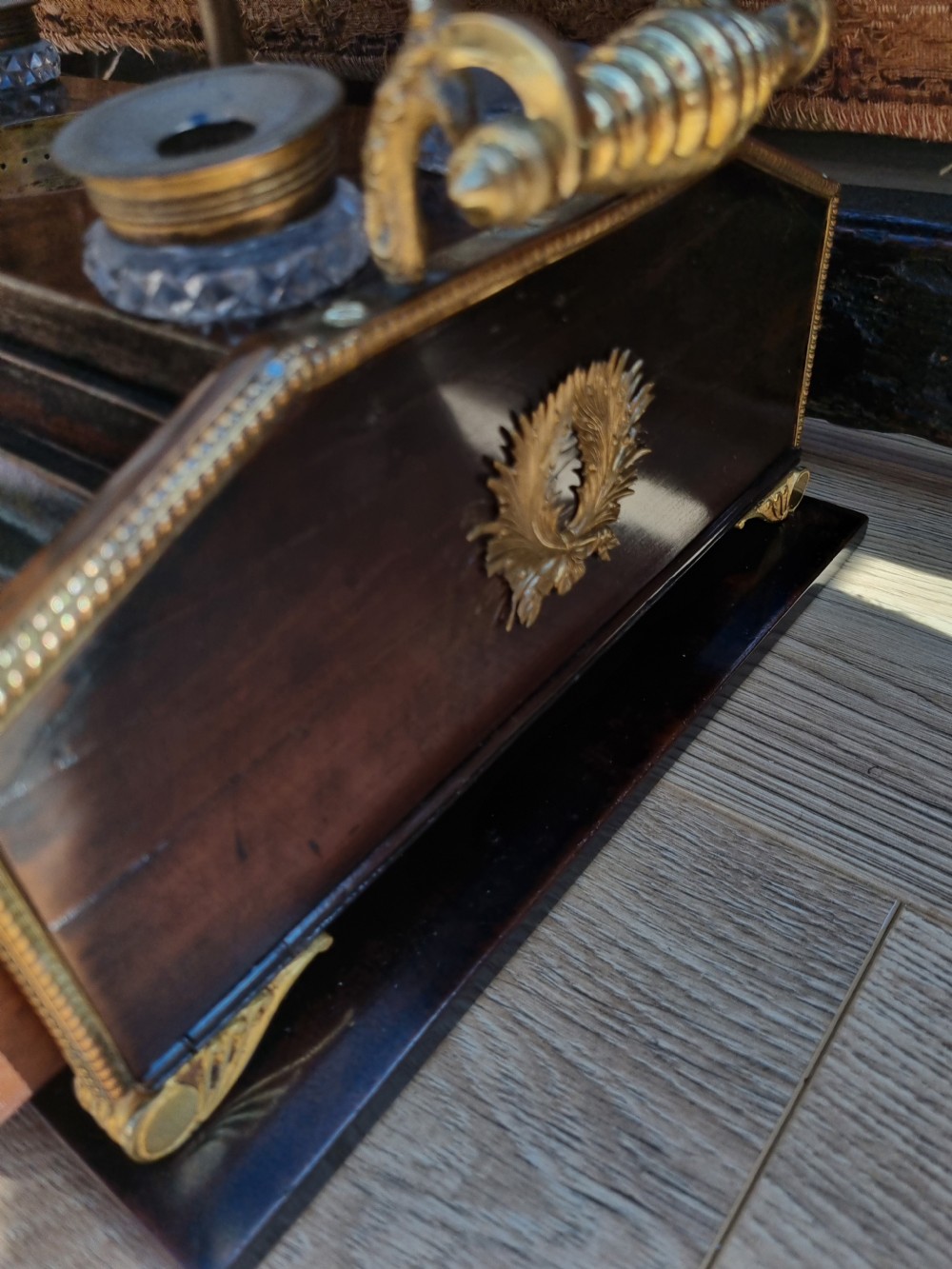 A GRAND REGENCY OMULU MOUNTED COROMANDEL INKSTAND View III
