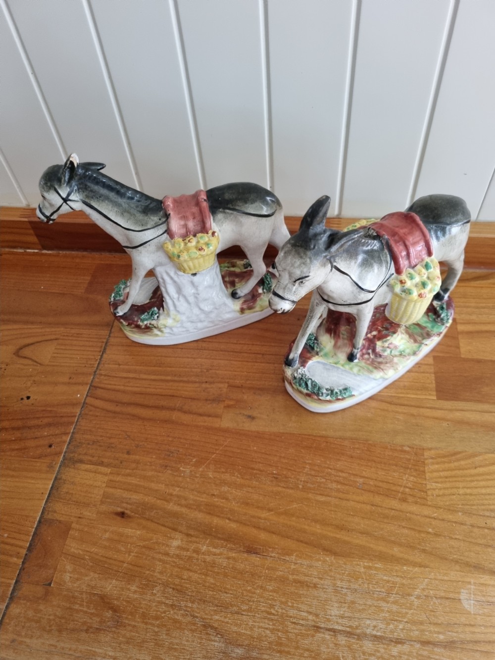 PR OF 19THC STAFFORDSHIRE DONKEYS  View III
