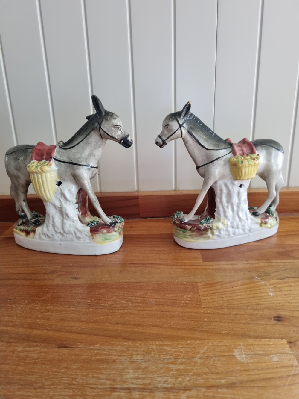 PR OF 19THC STAFFORDSHIRE DONKEYS  View IV