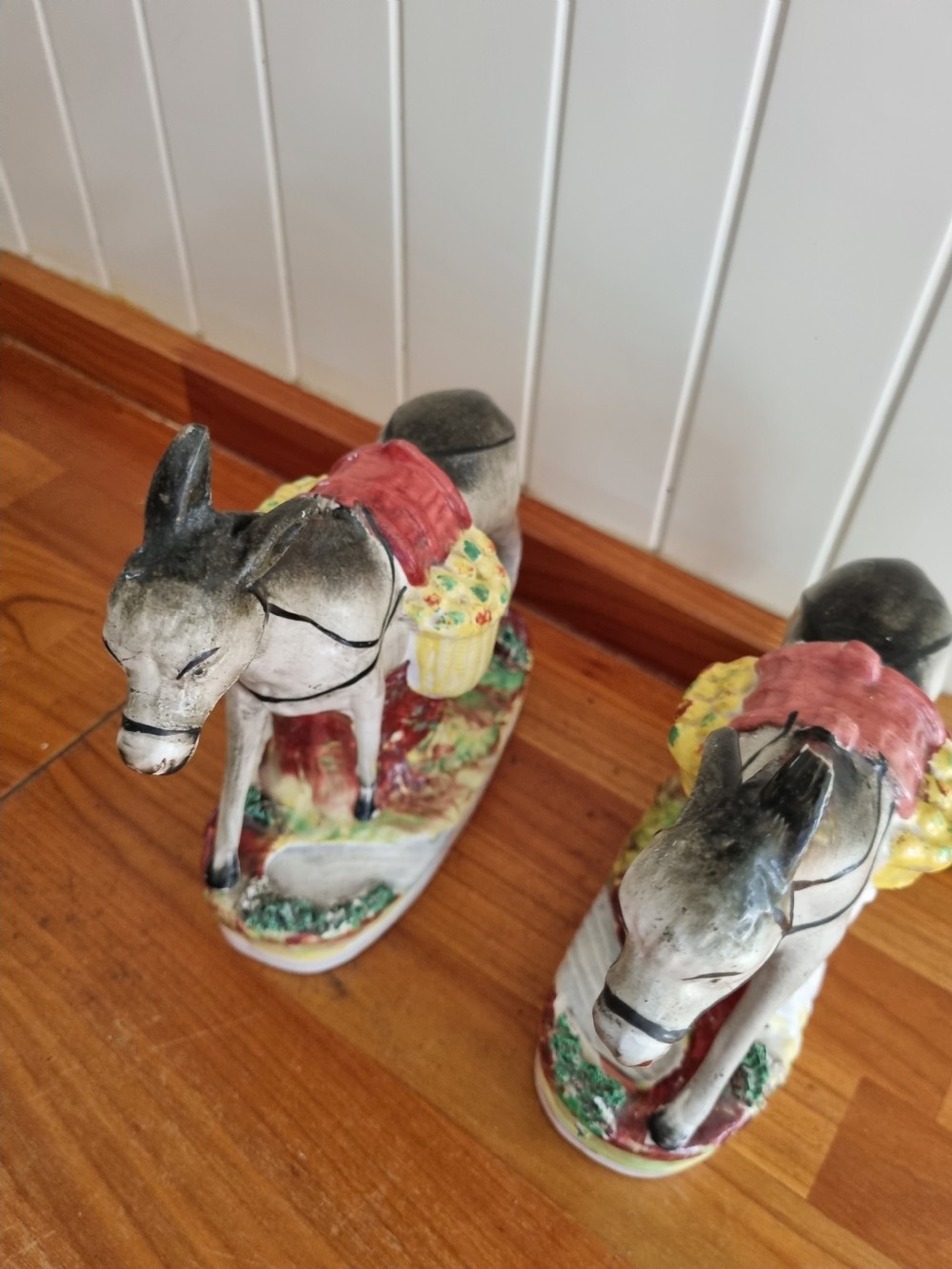 PR OF 19THC STAFFORDSHIRE DONKEYS  View V