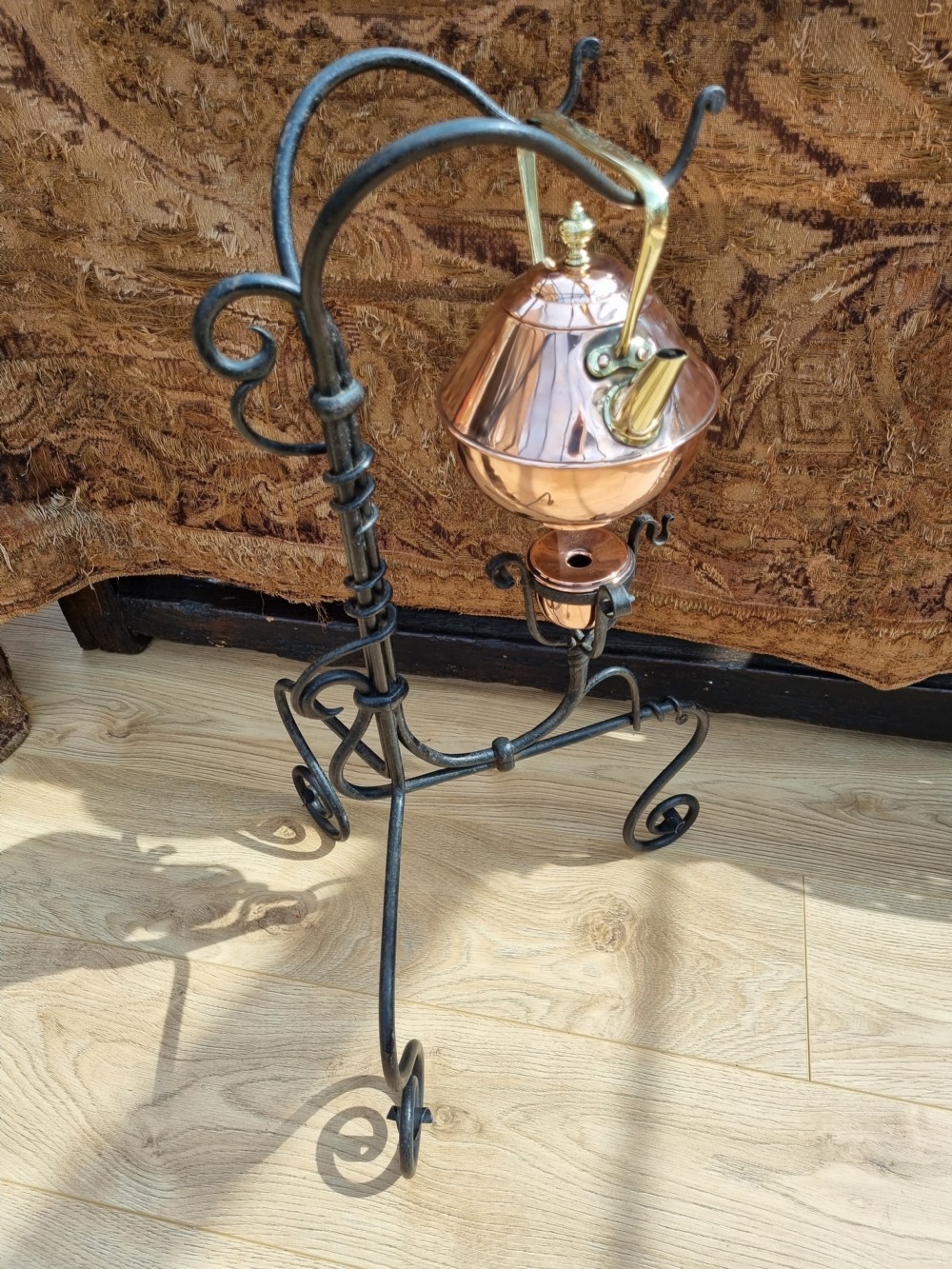 ARTS AND CRAFTS C.DRESSER DESIGNED COPPER KETTLE ON STAND  View IV