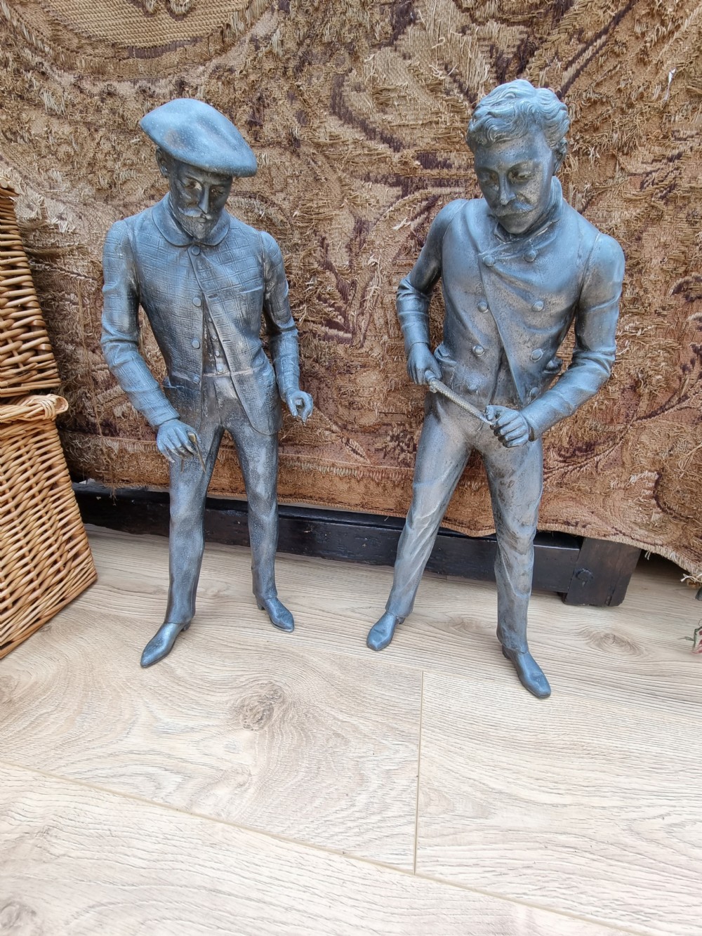 TWO UNUSUAL ANTIQUE ZINC ALLOY TRADE FIGURES C1890 View II