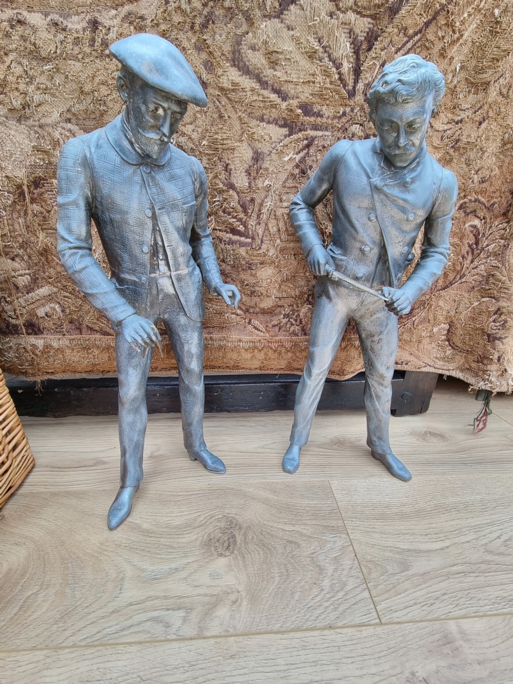 TWO UNUSUAL ANTIQUE ZINC ALLOY TRADE FIGURES C1890 View VI