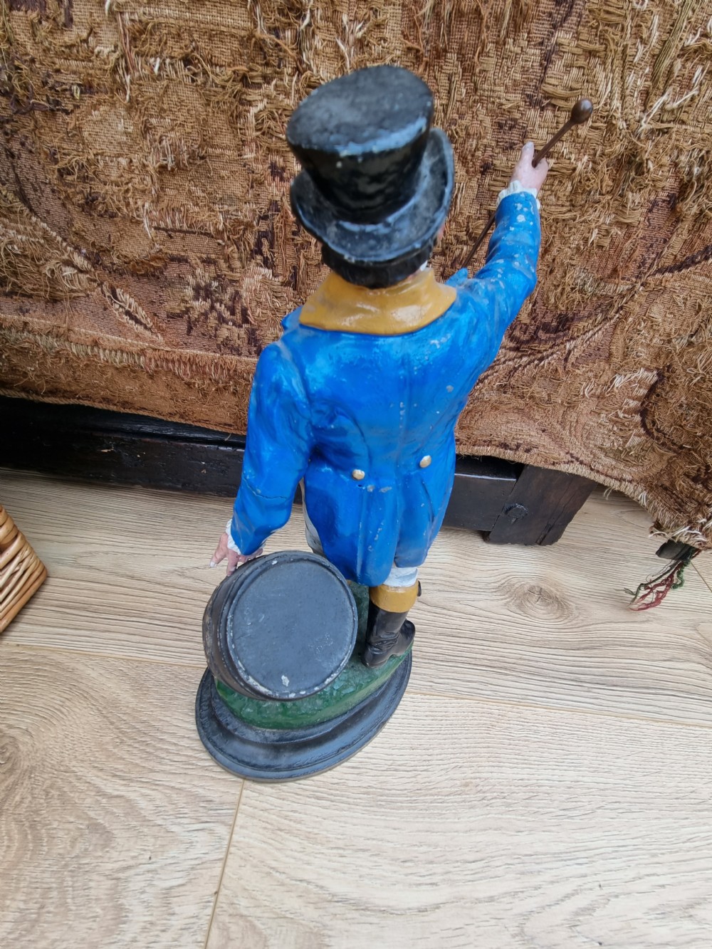 RARE ANTIQUE METAL ADVERTISING FIGURE MR MORTEGG. View V