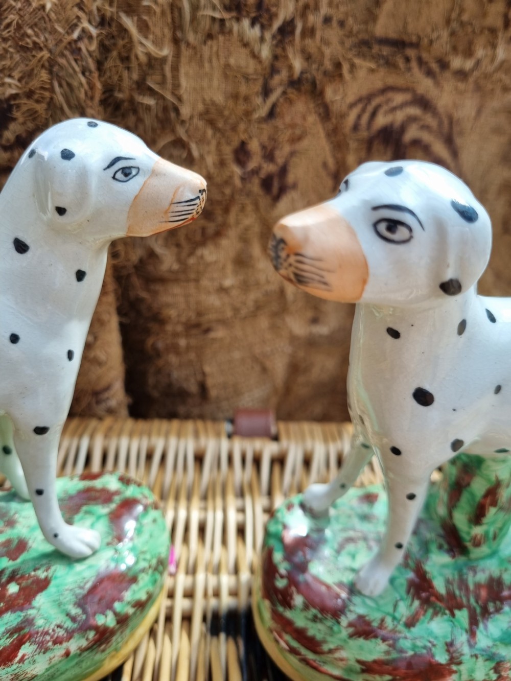 GREAT PAIR OF 19THC STAFFORDSHIRE DALMATIONS 18CMSH  View II