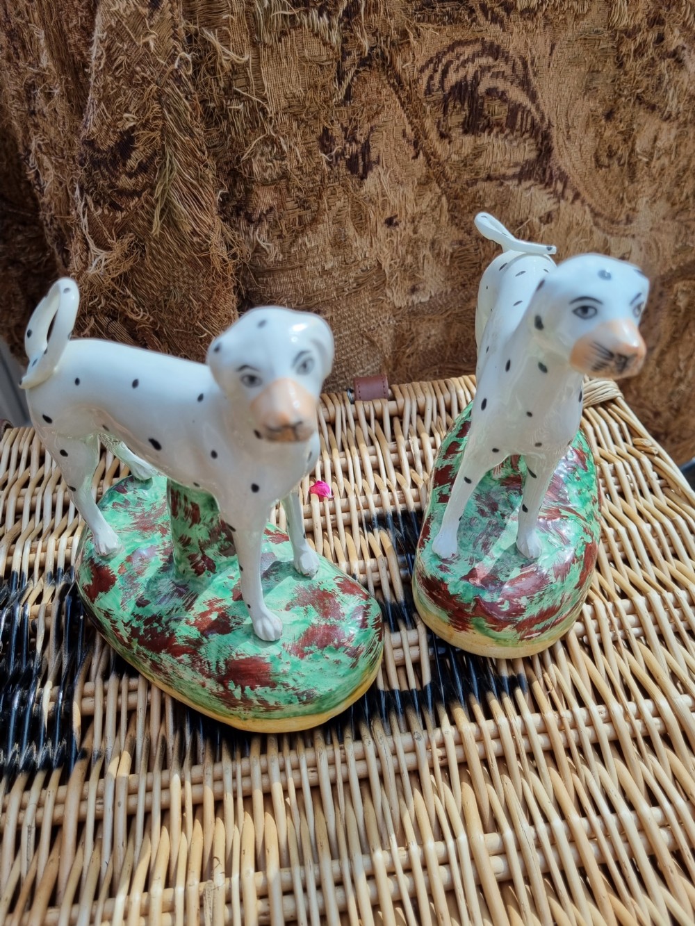 GREAT PAIR OF 19THC STAFFORDSHIRE DALMATIONS 18CMSH  View IV