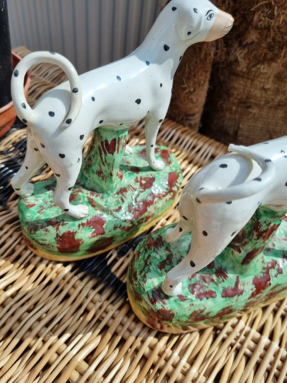 GREAT PAIR OF 19THC STAFFORDSHIRE DALMATIONS 18CMSH  View V