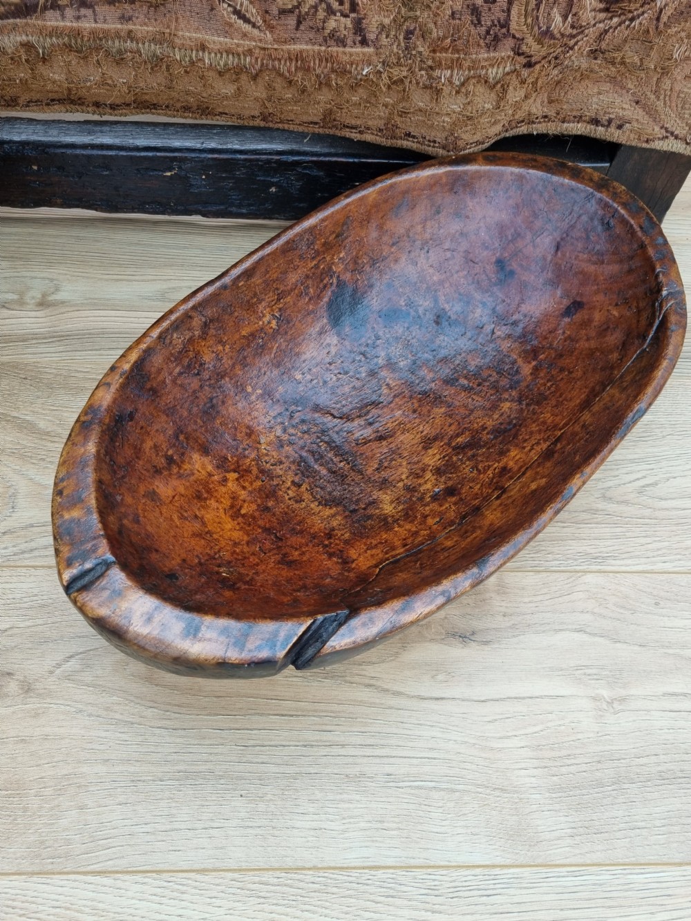 ANTIQUE LARGE TREEN BOWL/TRUG View IV