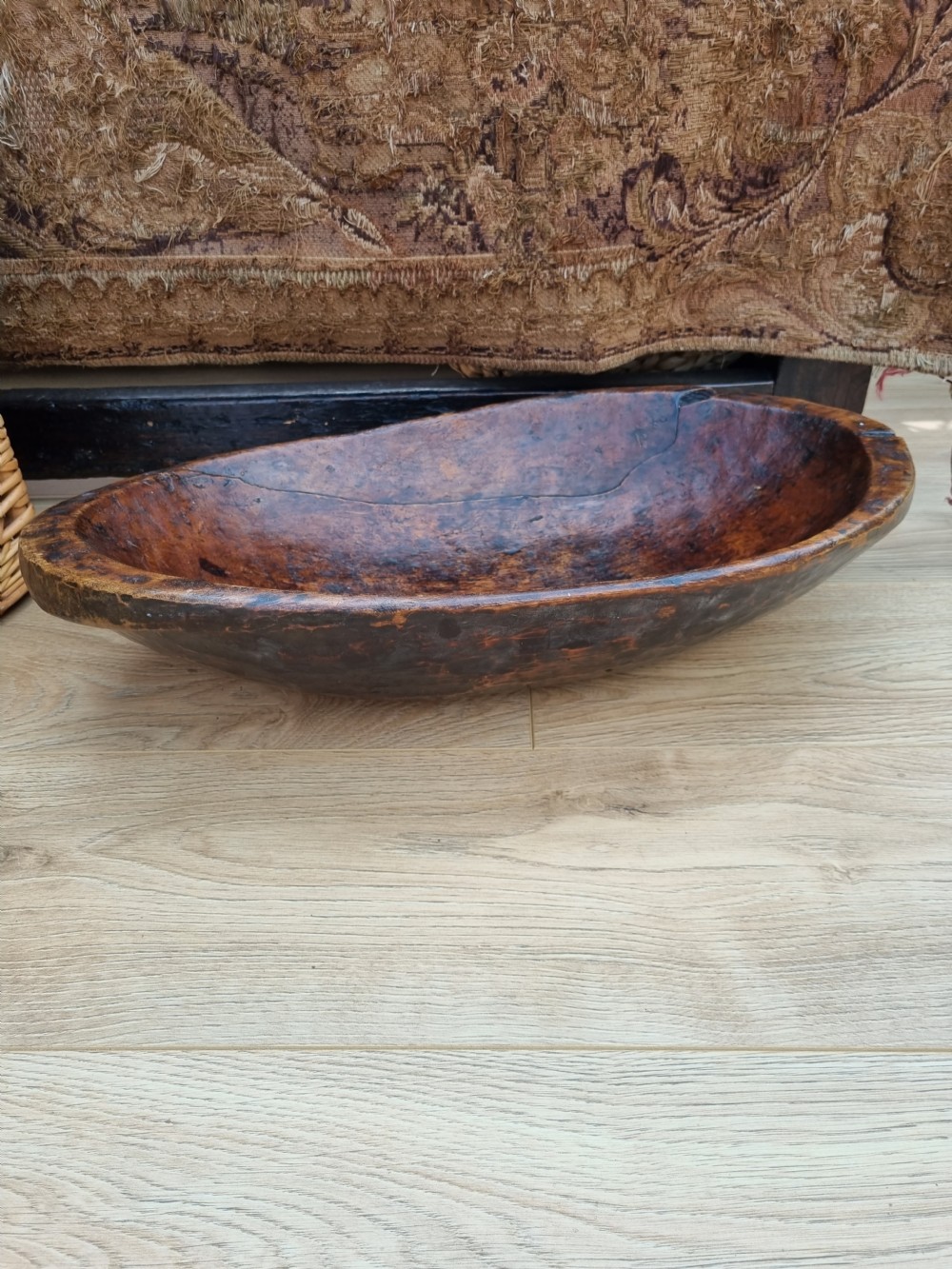 ANTIQUE LARGE TREEN BOWL/TRUG View VIII