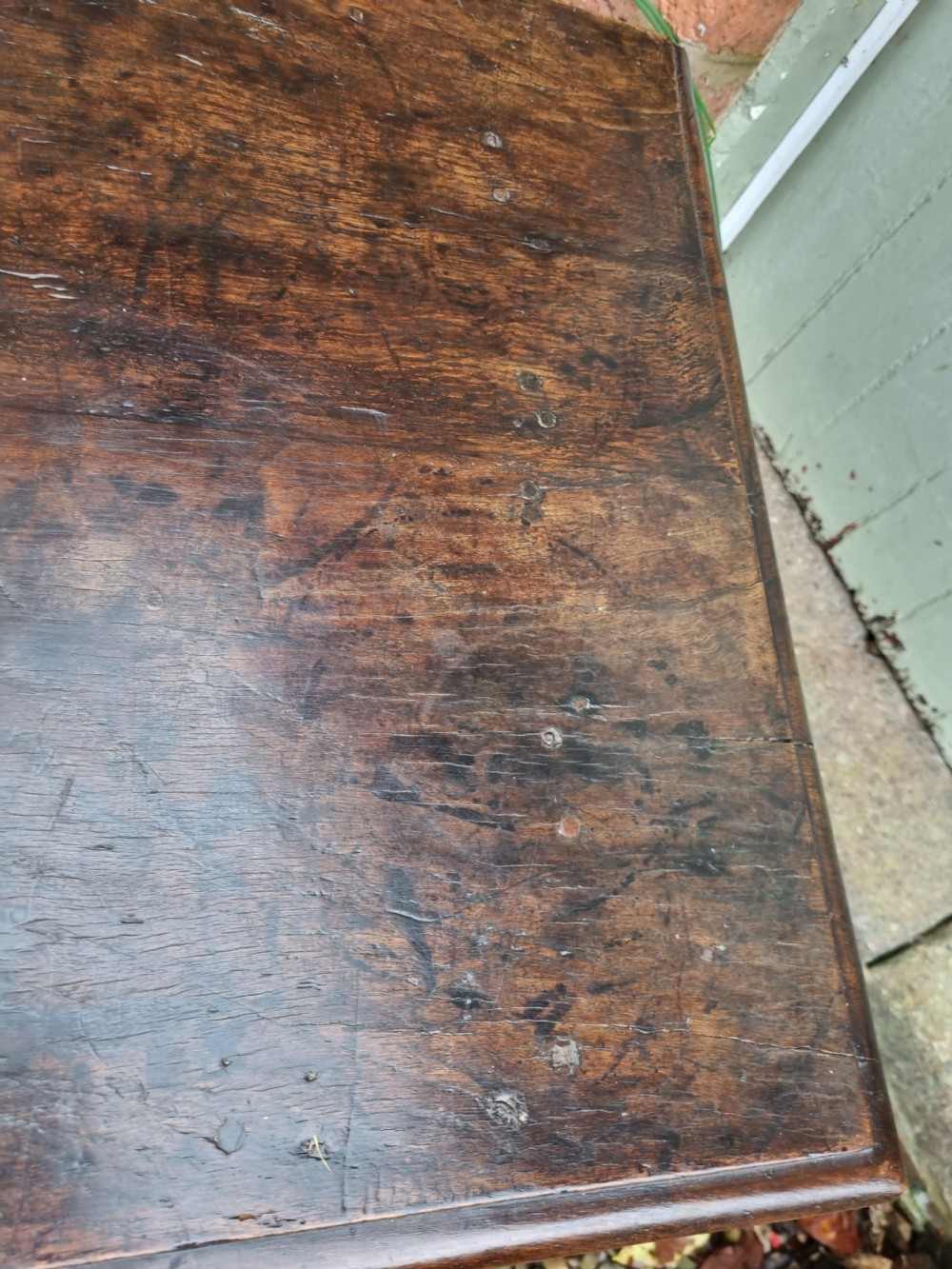 17TH C ORIGINAL OAK BOBBIN TURNED SIDE TABLE  View IV