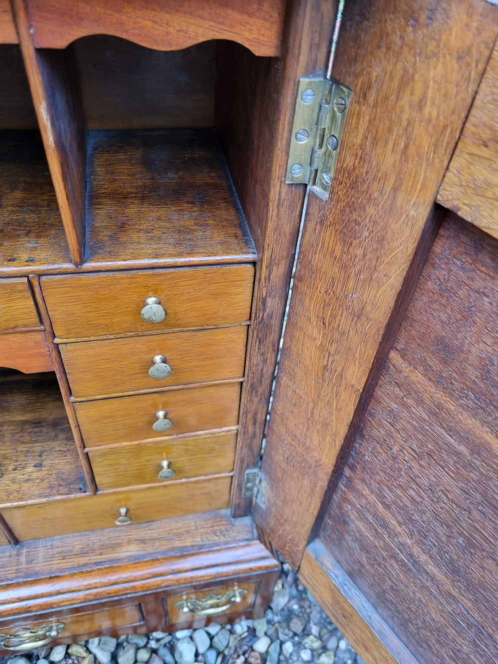 GEORGIAN OAK AND MAHOGANY SPICE CUPBOARD. View V