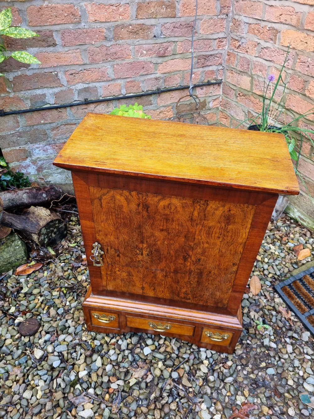 GEORGIAN OAK AND MAHOGANY SPICE CUPBOARD. View VI