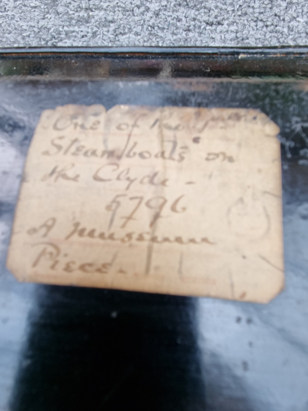 UNIQUE SCOTTISH TOLEWARE TRAY OF THE STEAMSHIP 