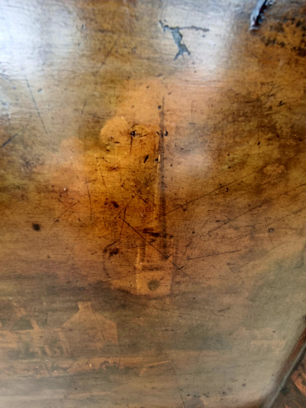 UNIQUE SCOTTISH TOLEWARE TRAY OF THE STEAMSHIP 