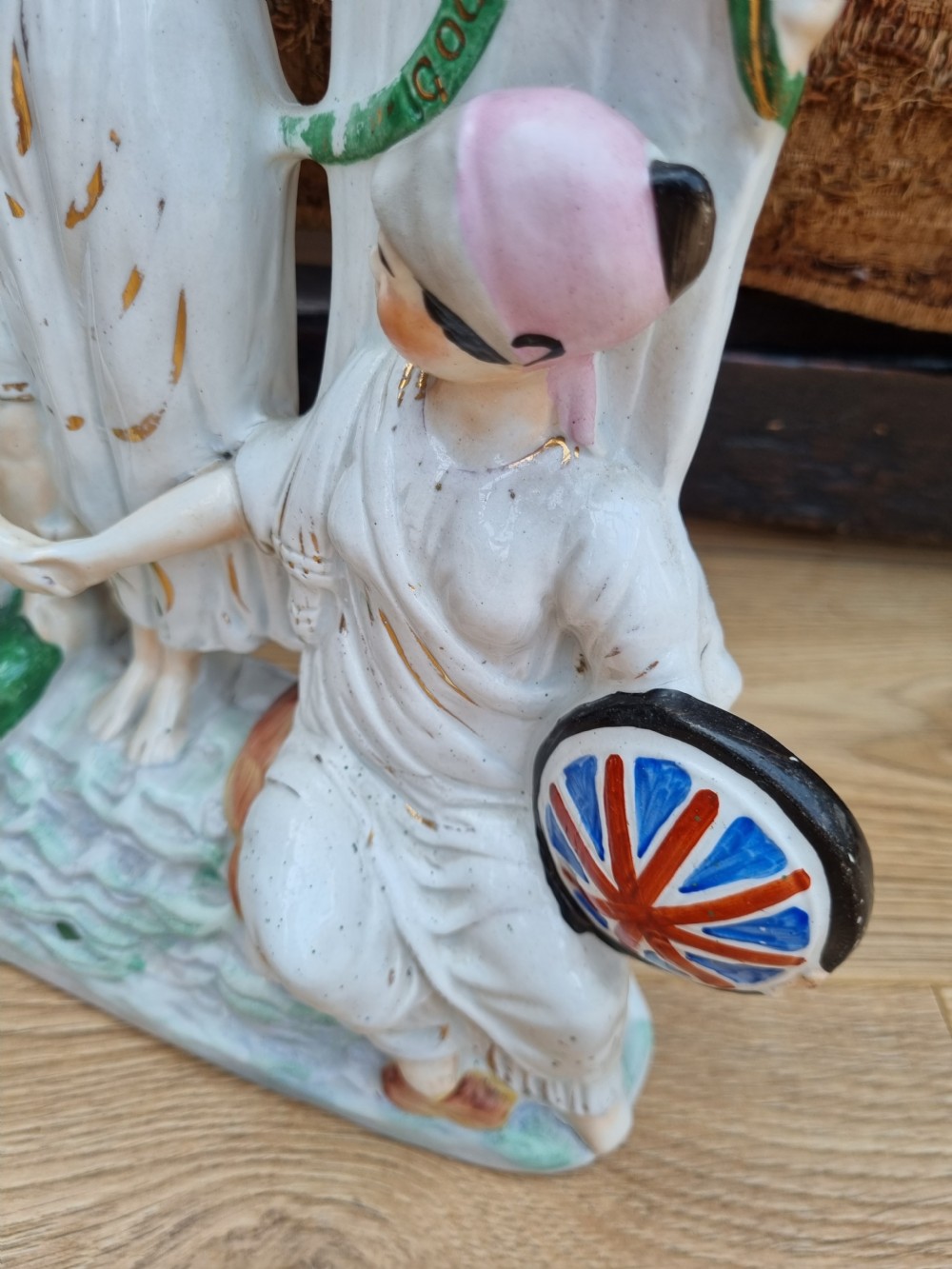 LARGE  RARE 19THC PERFECT STAFFORDSHIRE POTTERY RELIGIOUS THEME , View III