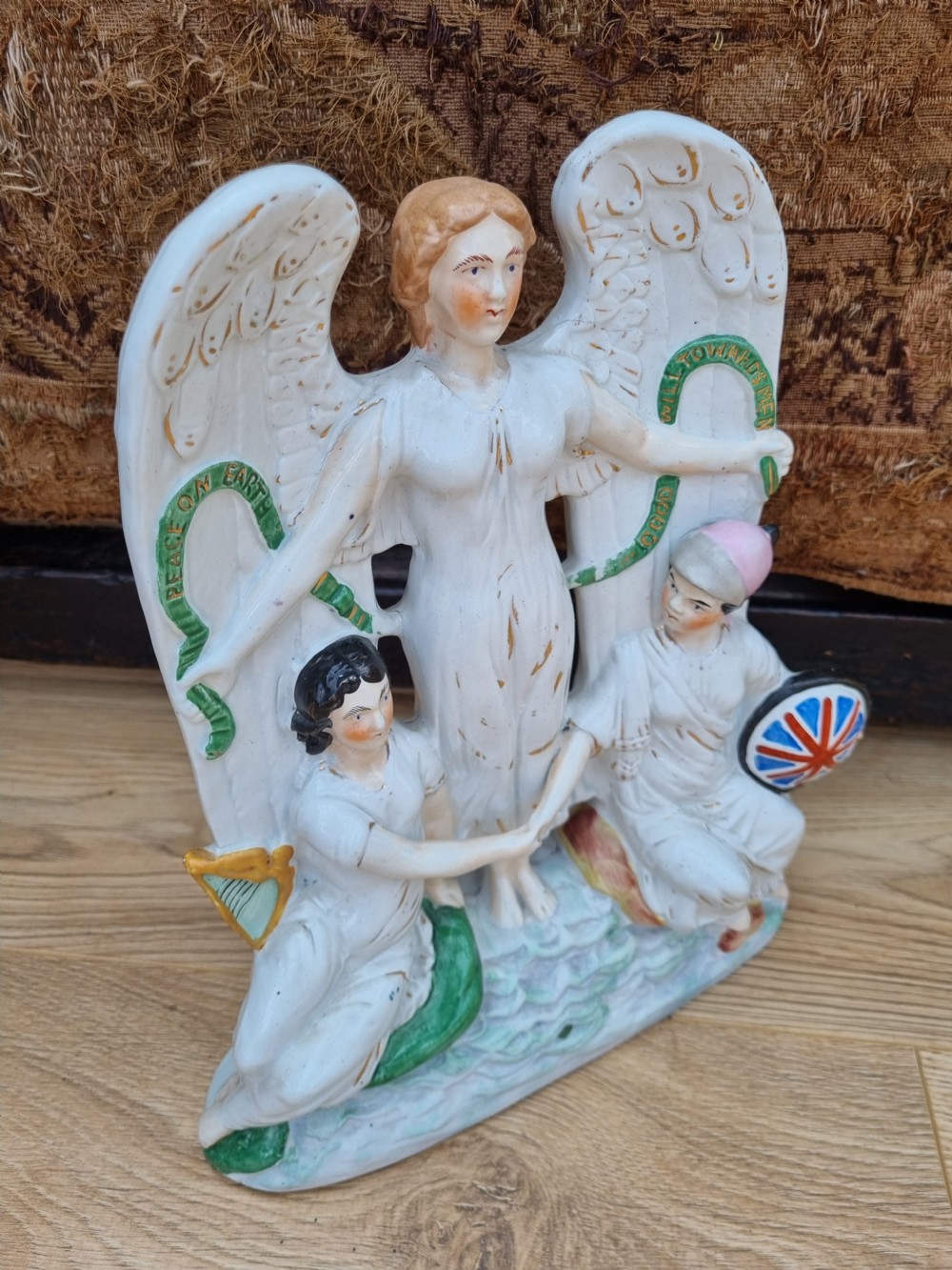 LARGE  RARE 19THC PERFECT STAFFORDSHIRE POTTERY RELIGIOUS THEME , View V