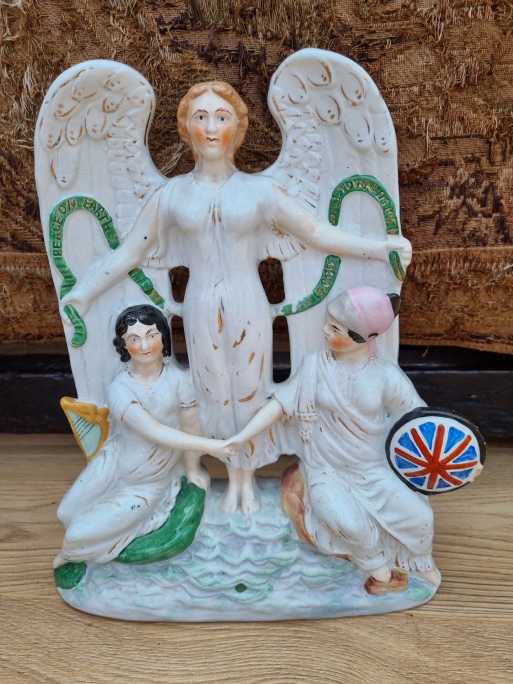LARGE  RARE 19THC PERFECT STAFFORDSHIRE POTTERY RELIGIOUS THEME , View VI