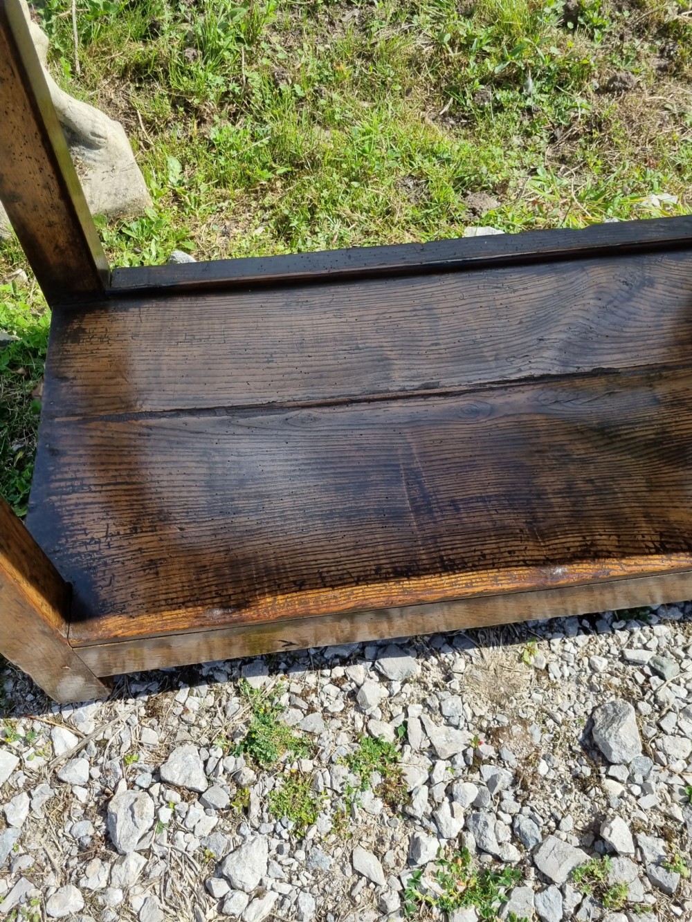 RARE 18THC SOUTH WALES ELM POT BOARD DRESSER BASE . View VI