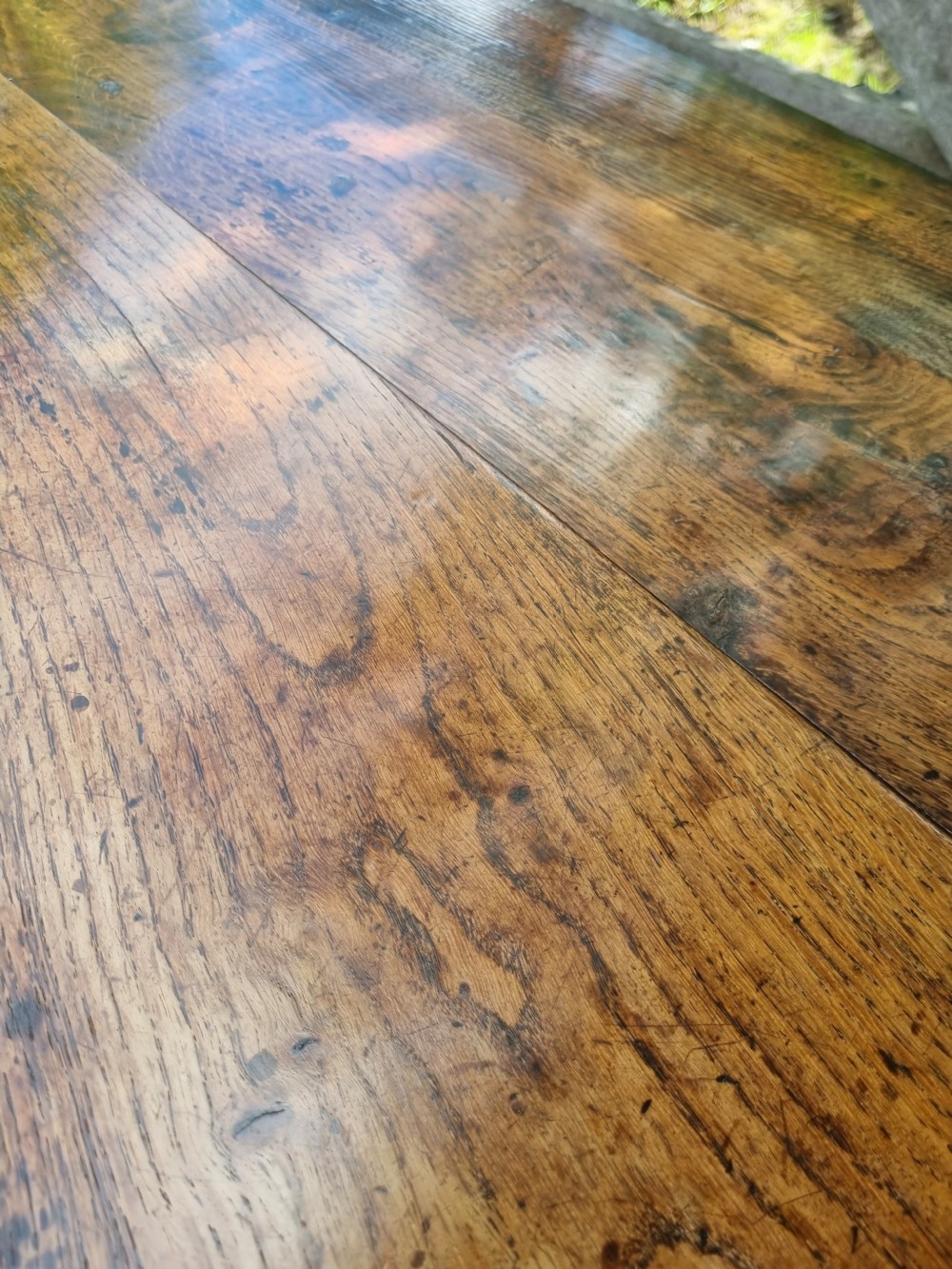 RARE 18THC SOUTH WALES ELM POT BOARD DRESSER BASE . View VIII