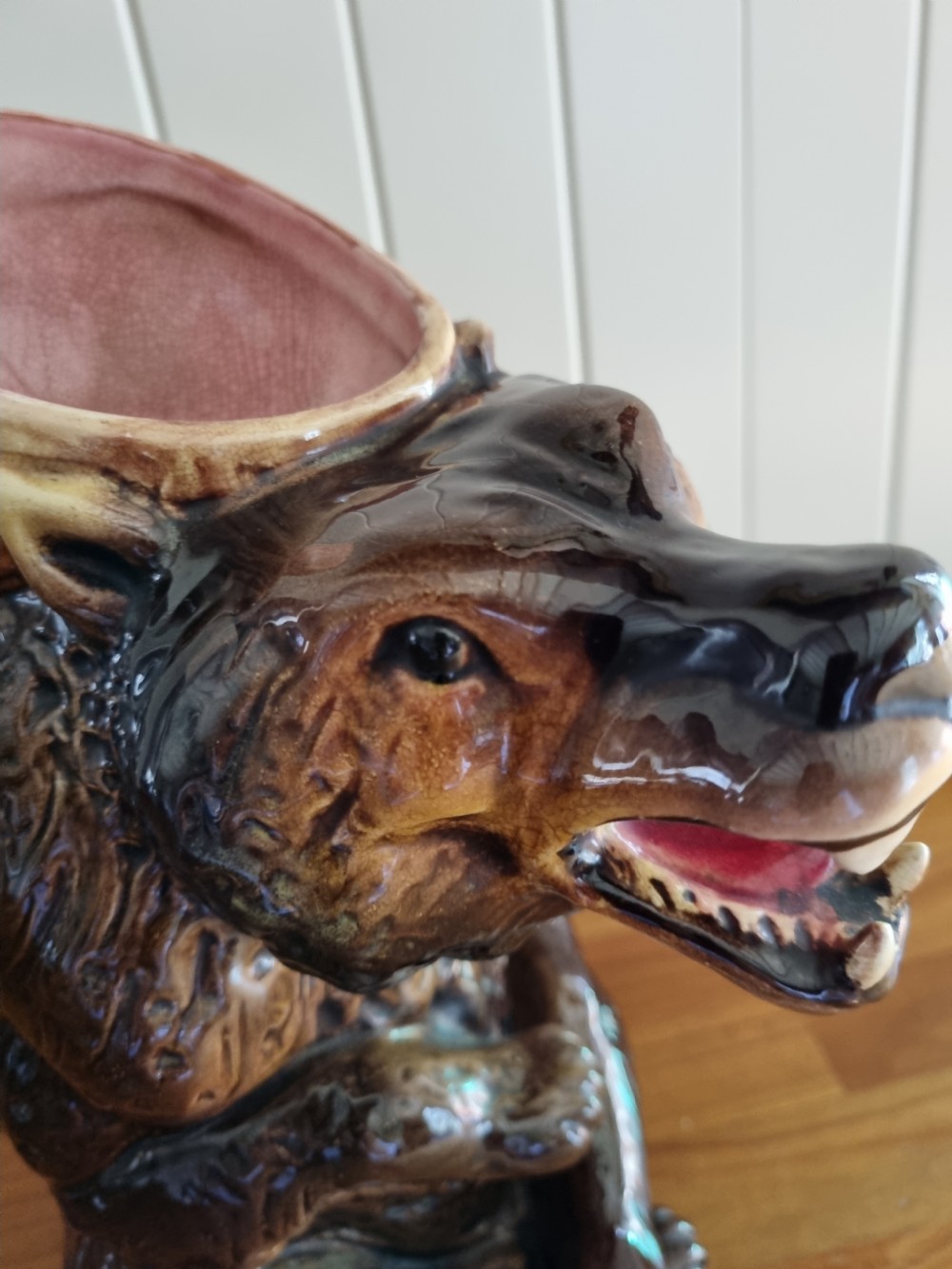 A MASSIVE 19THC MAJOLICA JUG OF A 