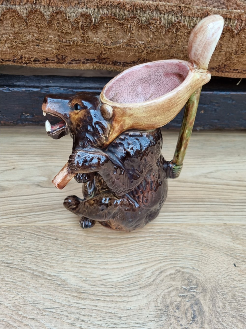 A MASSIVE 19THC MAJOLICA JUG OF A 