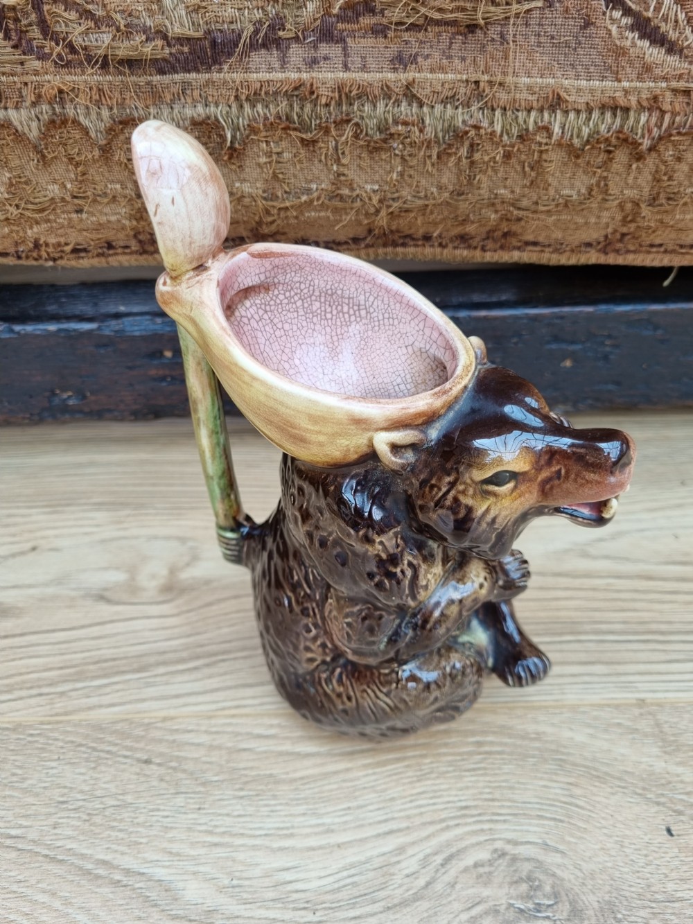 A MASSIVE 19THC MAJOLICA JUG OF A 