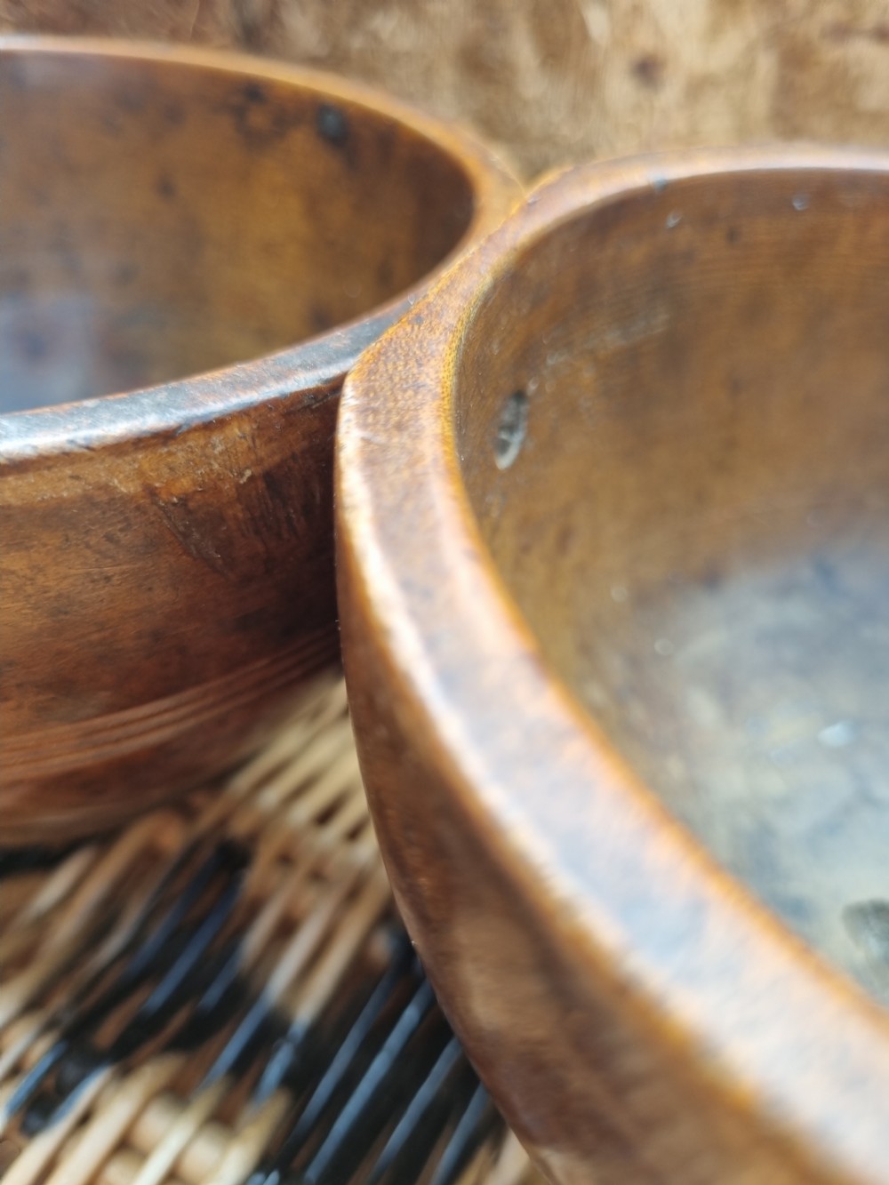 UNUSUAL PAIR OF 19THC WELSH ELM  CAWL BOWLS View III