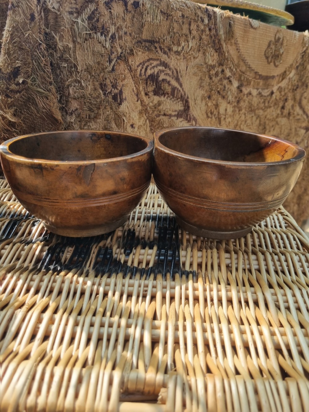 UNUSUAL PAIR OF 19THC WELSH ELM  CAWL BOWLS View VI
