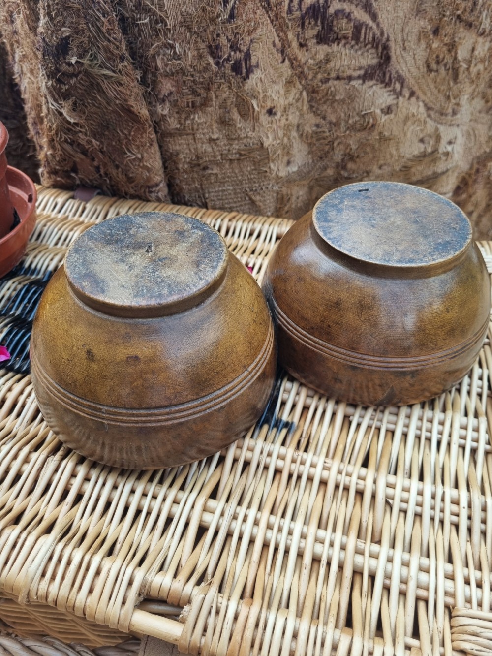 UNUSUAL PAIR OF 19THC WELSH ELM  CAWL BOWLS View VII
