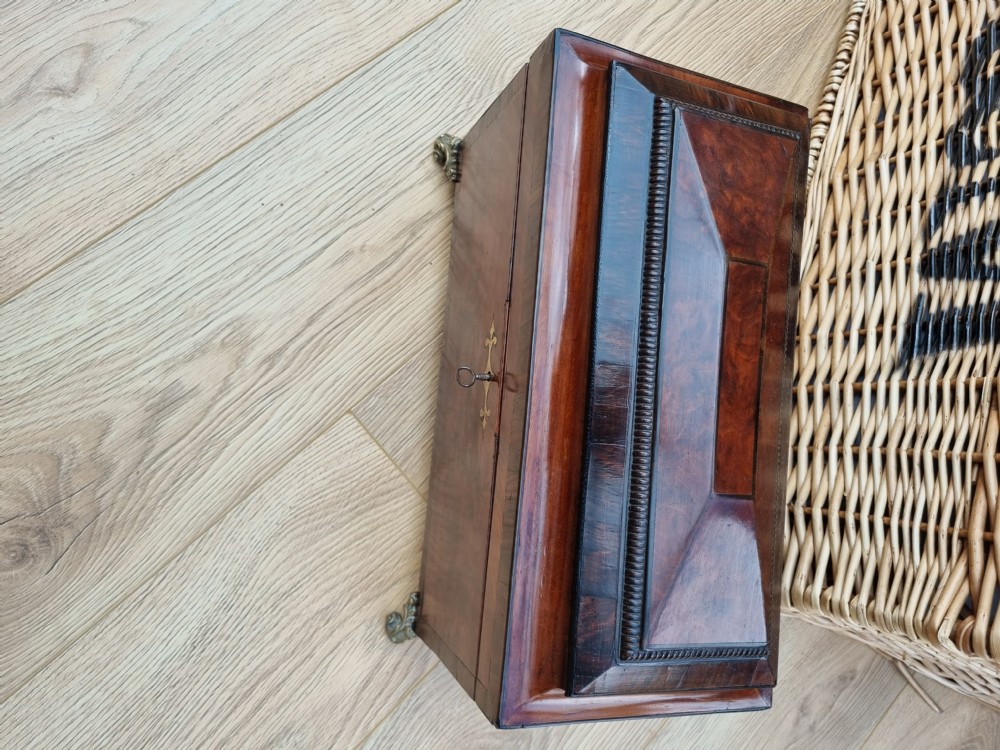 MASSIVE WILLIAM IV INLAID MAHOGANY TEA CADDY  View V