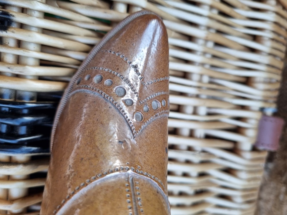 RARE E19THC STONEWARE MODEL BOOT  View III