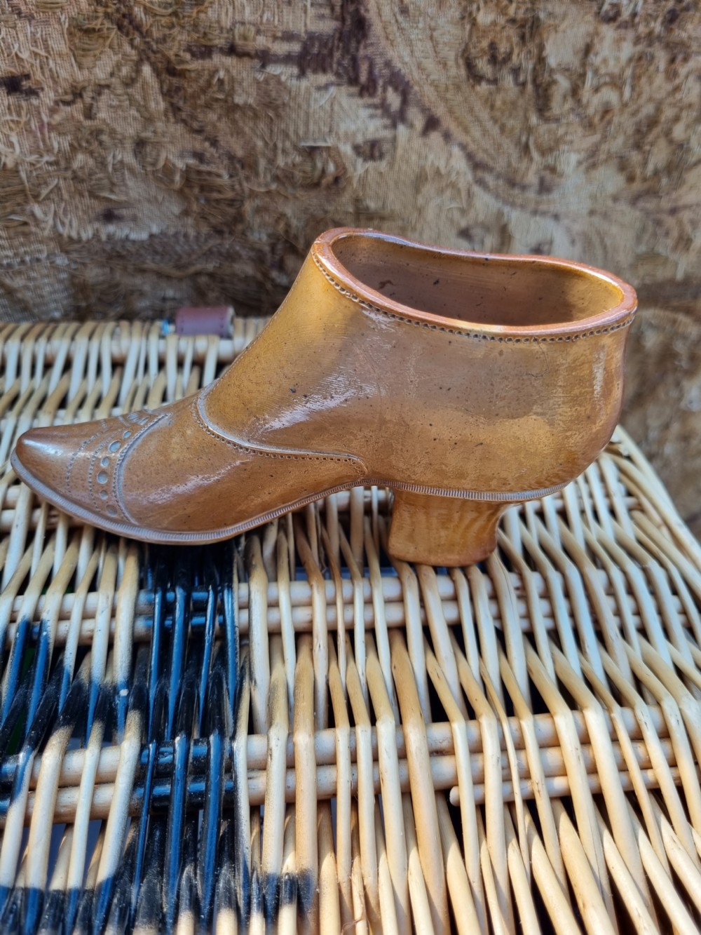RARE E19THC STONEWARE MODEL BOOT  View IV