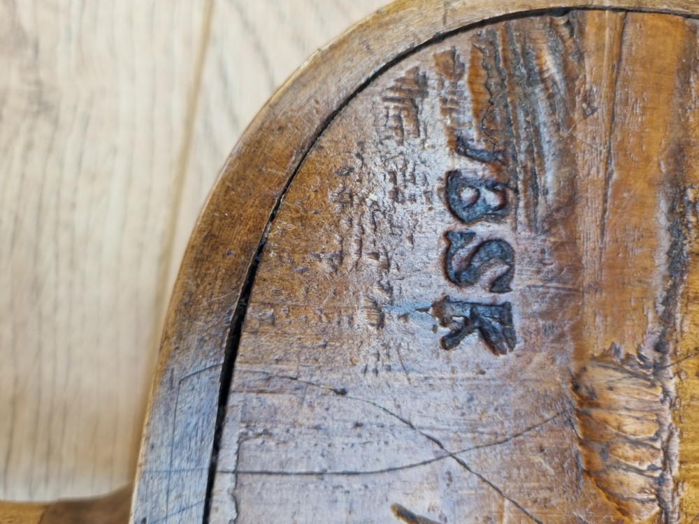 A DATED 1881 NAIVE TREEN ELM DUSTPAN  View IV