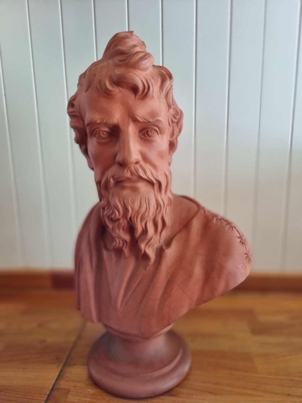 LARGE 19THC TERRACOTTA BUST OF A BEARDED MAN
 View III