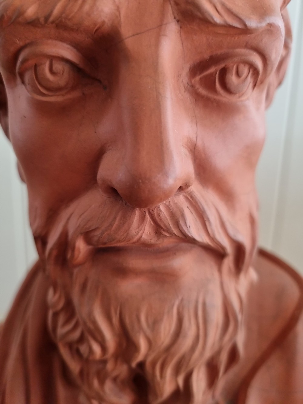 LARGE 19THC TERRACOTTA BUST OF A BEARDED MAN
 View IV