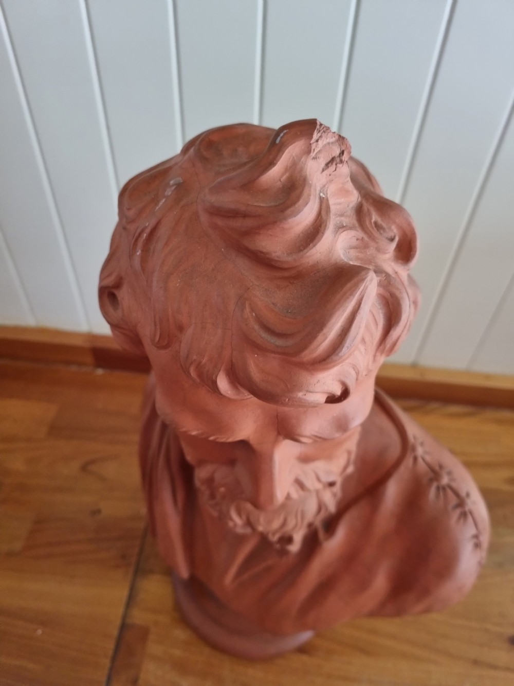 LARGE 19THC TERRACOTTA BUST OF A BEARDED MAN
 View VI