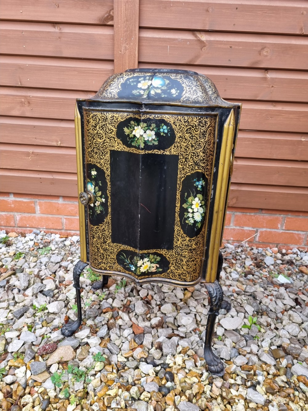 A GOOD PONTYPOOL TOLEWARE  DECORATED TIN PLATE WARMER C1830 View VIII
