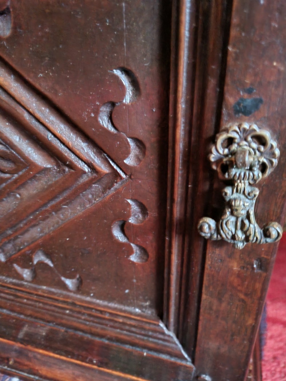 SMALL  17THC YORKSHIRE OAK SPICE CUPBOARD FULLY FITTED  View V