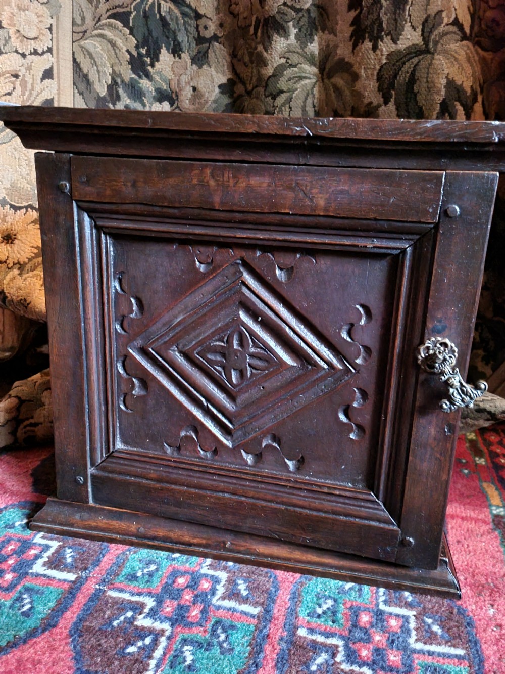 SMALL  17THC YORKSHIRE OAK SPICE CUPBOARD FULLY FITTED  View VIII