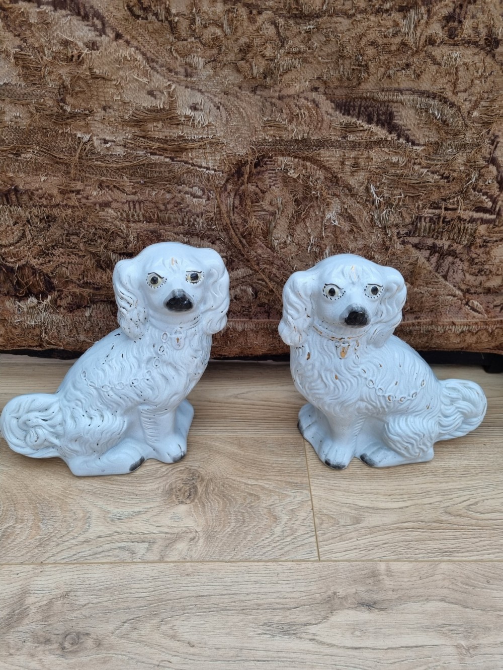 LARGE ANTIQUE PAIR OF STAFFORDSHIRE DOGS PERFECT View VIII