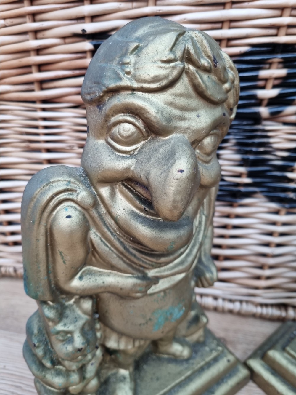 A SUPER LARGE 19THC PAIR OF PUNCH AND JUDY CAST IRON DOOR STOPS View II