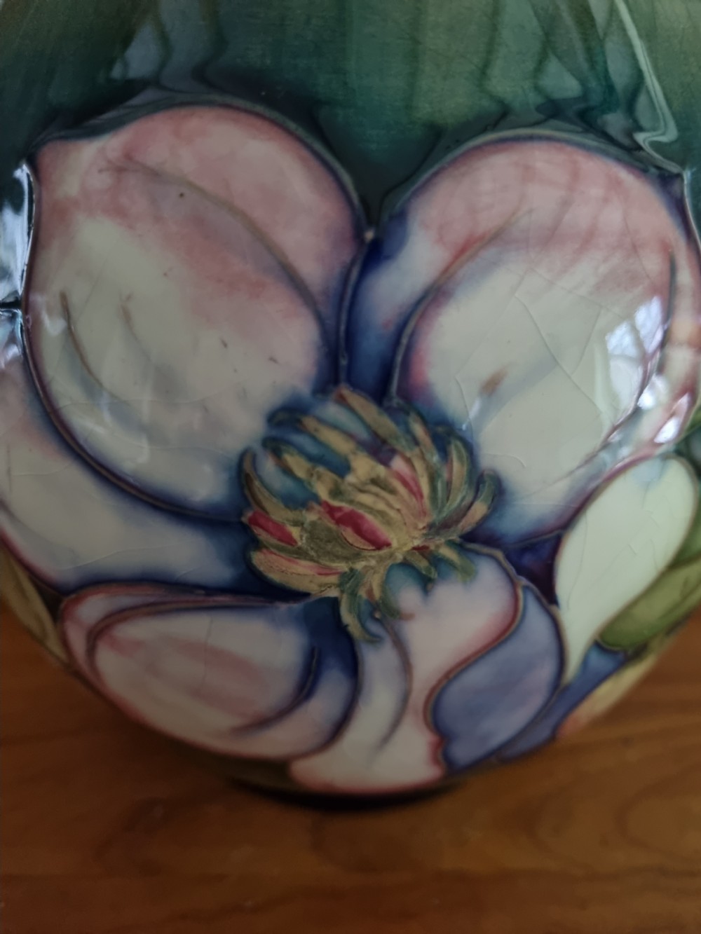 A LARGE PERFECT SIGNED MOORCROFT 
 FLORAL VASE View III