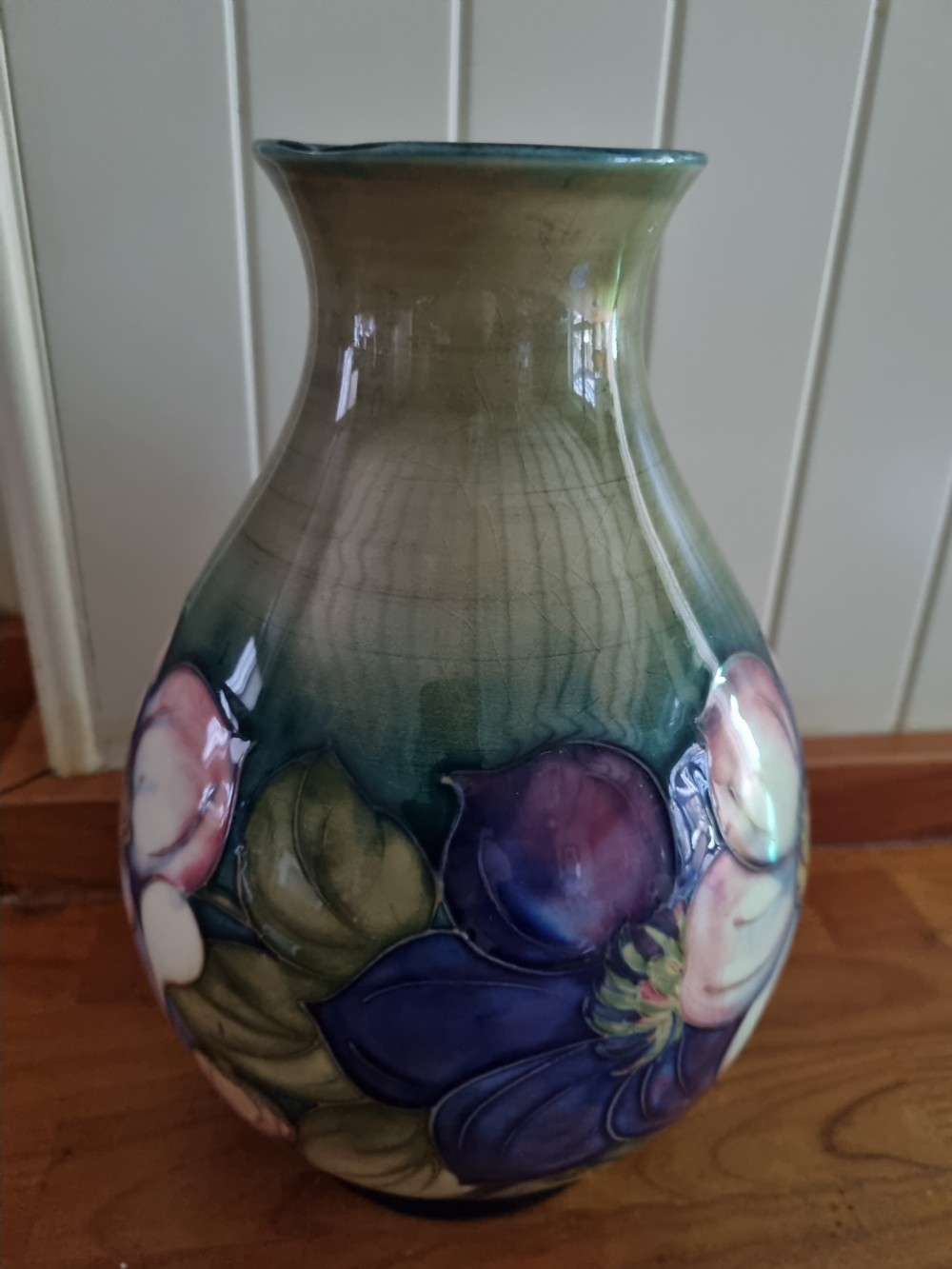 A LARGE PERFECT SIGNED MOORCROFT 
 FLORAL VASE View IV
