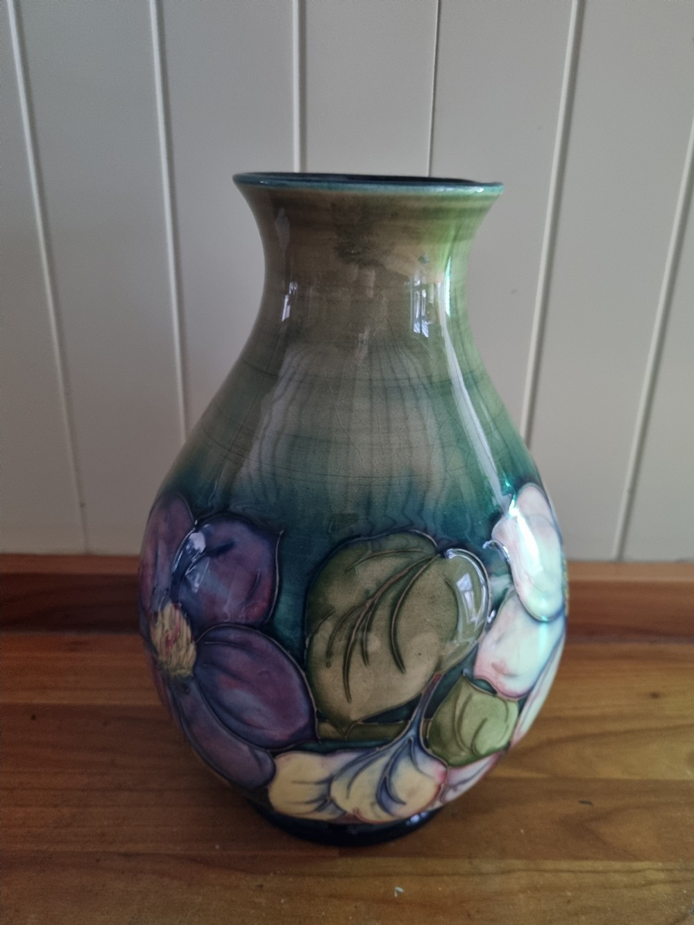 A LARGE PERFECT SIGNED MOORCROFT 
 FLORAL VASE View V