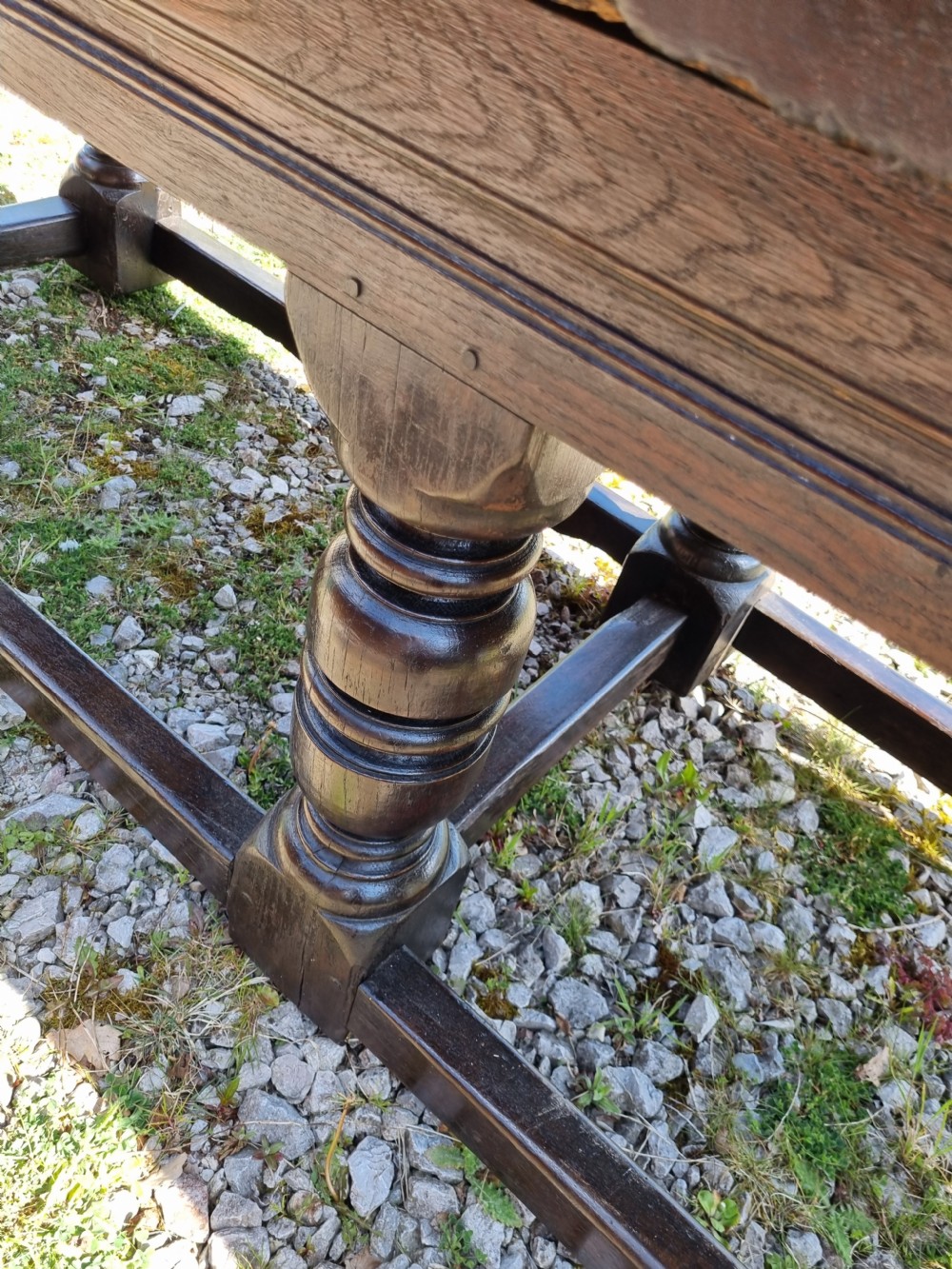 LARGE MID 17THC WELSH OAK REFECTORY TABLE ,ONE PIECE TOP  View IV