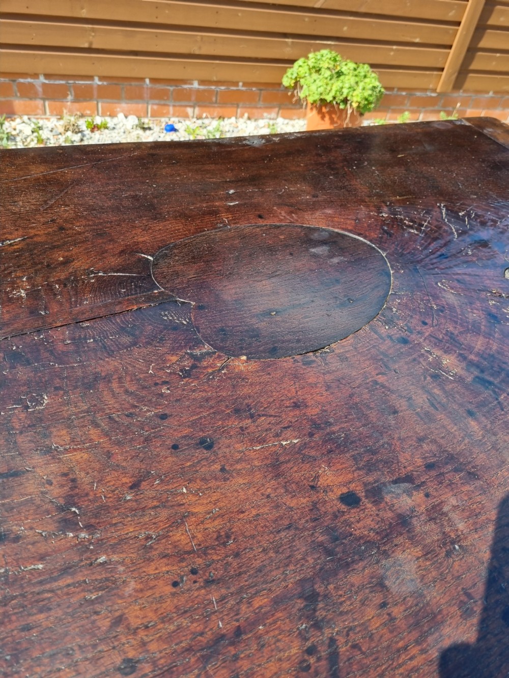 LARGE MID 17THC WELSH OAK REFECTORY TABLE ,ONE PIECE TOP  View V