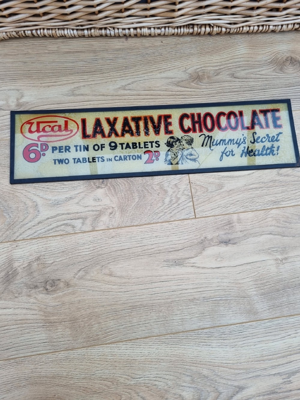  EARLY 20THC GLASS SIGN  UNUSUAL SUBJECT 