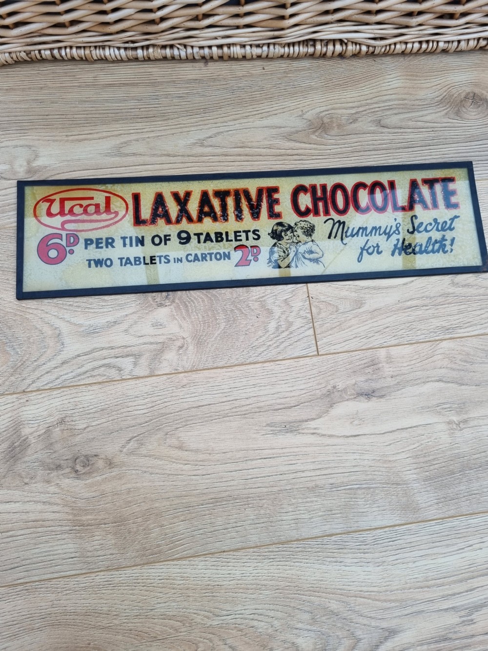  EARLY 20THC GLASS SIGN  UNUSUAL SUBJECT  View V