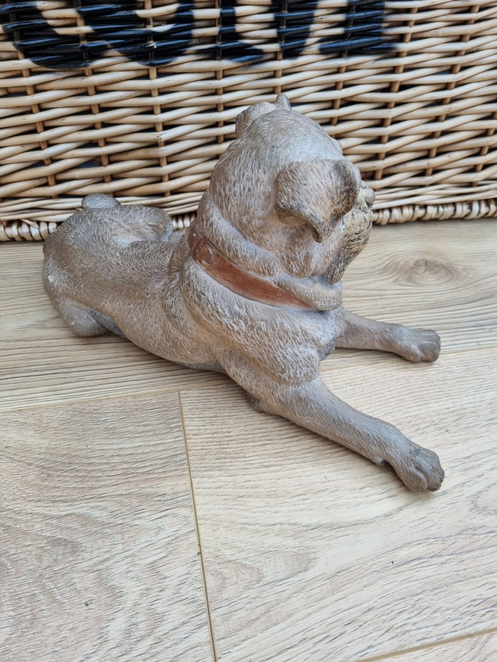 19THC AUSTRIAN LARGE TERRACOTTA MASTIFF WITH GLASS EYES  View III