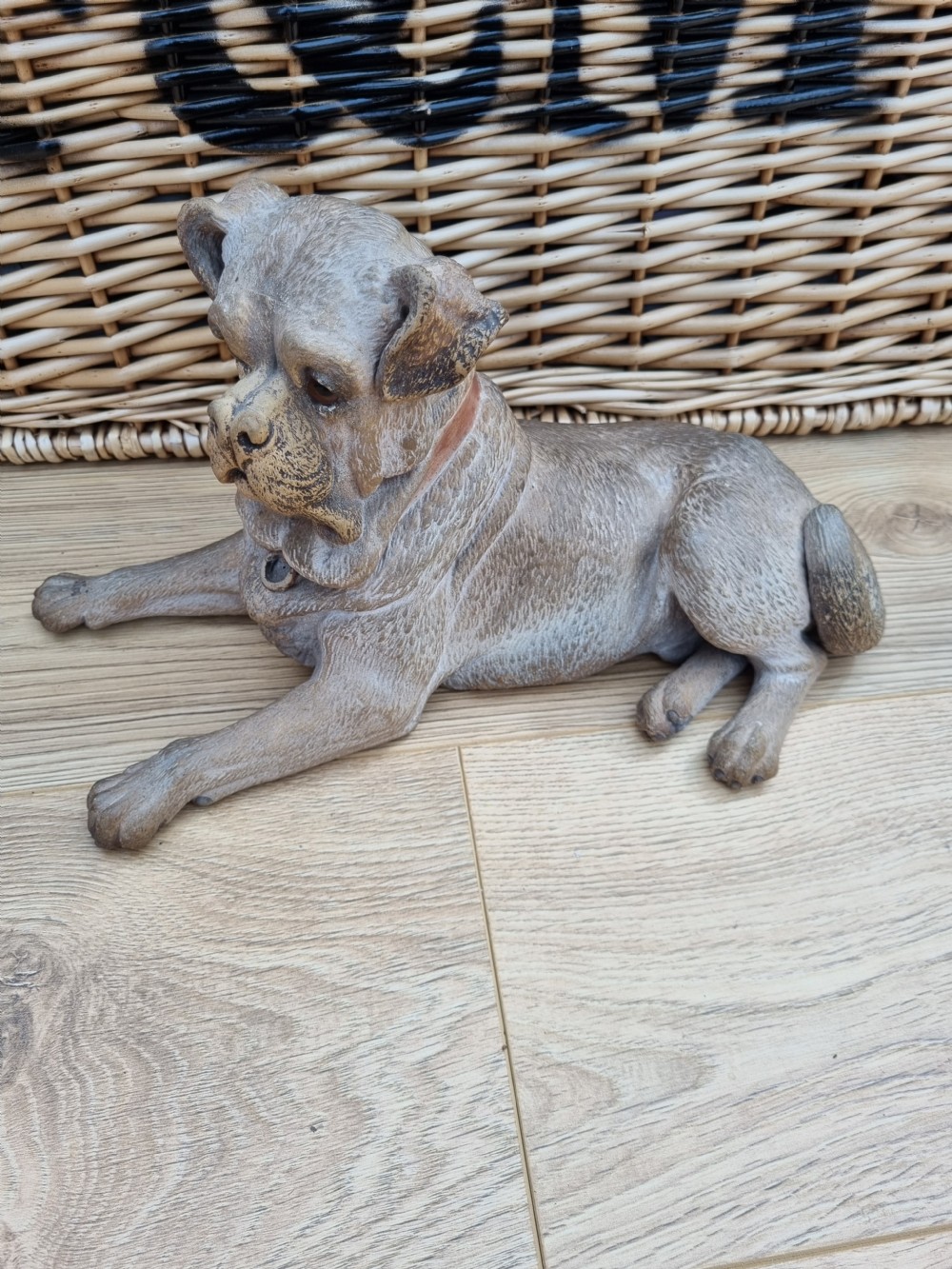 19THC AUSTRIAN LARGE TERRACOTTA MASTIFF WITH GLASS EYES  View V